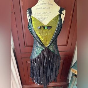 Green Black Medium Sparkle Fairy Costume Wing Set Halloween